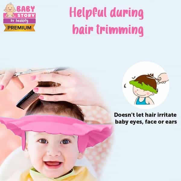 Adjustable Shower Cap For Kids - 2Pcs (Color May Vary)