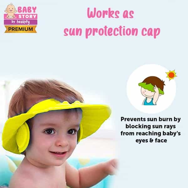 Adjustable Shower Cap For Kids - 2Pcs (Color May Vary)