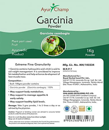 Ayur Champ - Pack Of 2 -Garcinia Cambogia Vrikshamla Powder - 1 Kg