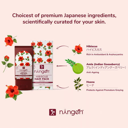 Ningen Hibiscus Hair Pack Goodness Of Amla And Heena Removes Dandruff And Prevents Greying- 100g