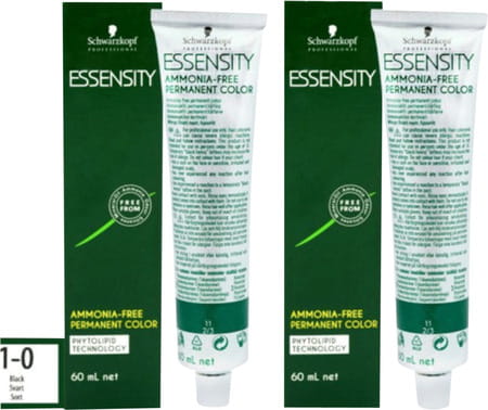 Schwarzkopf Essensity Ammonia Free Permanent Pack Of 2 1-0 Black (60 Ml)