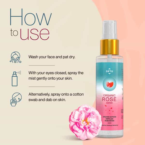 Setu Organic Rose Water/Gulab Jal Spray 100 Ml