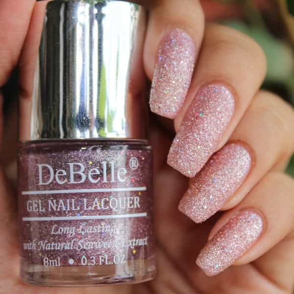 Debelle Gel Nail Polish Combo Of 2 Ophelia(Lavender With Holo Glitter) | Majestique Mauve(Mauve)16Ml
