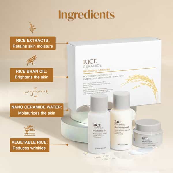 The Face Shop Rice & Ceramide Moisturizing Skincare Kit