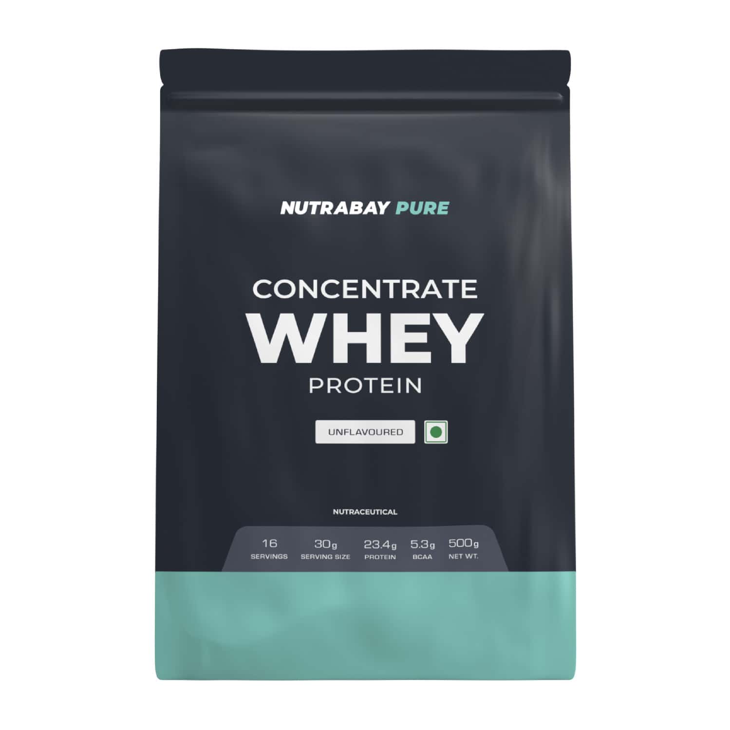 Nutrabay Pure 100% Whey Protein Concentrate Unflavoured - 500g