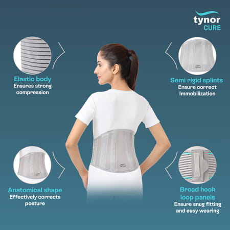 Tynor Lumbo Support Grey Universal Size 1 Unit