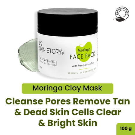 The Skin Story Moringa Face Pack For Deep Cleansing | Tan | Blackheads | Dead Skin Cells 100 G
