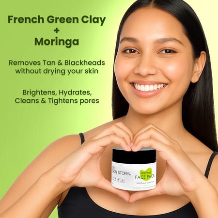 The Skin Story Moringa Face Pack For Deep Cleansing | Tan | Blackheads | Dead Skin Cells 100 G