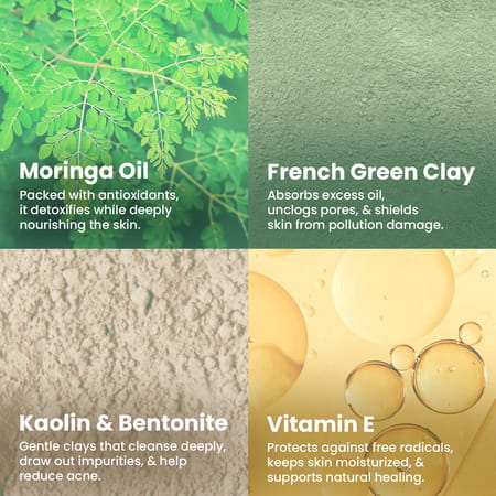 The Skin Story Moringa Face Pack For Deep Cleansing | Tan | Blackheads | Dead Skin Cells 100 G