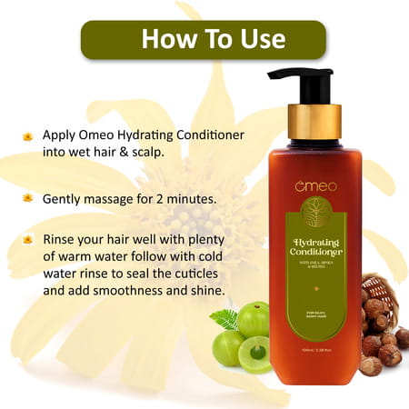 Omeo Hydrating Conditioner With Natural Extracts Of Reetha & Amla | For Men & Women (100Ml)