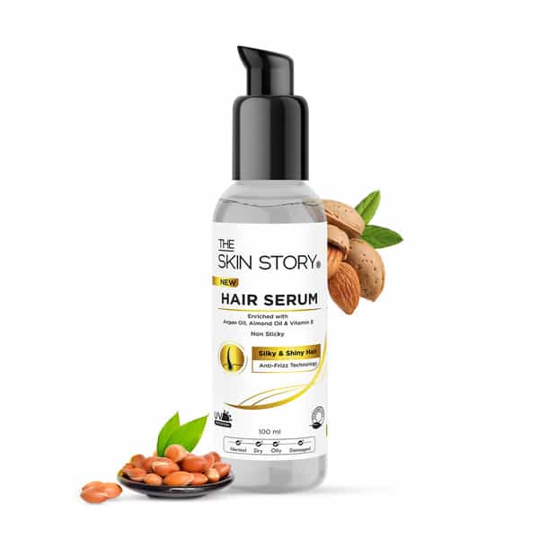 The Skin Story Anti Frizz Hair Serum With Vit E Argan Oil Uv Protection For Smooth Shiny Hair 100Ml