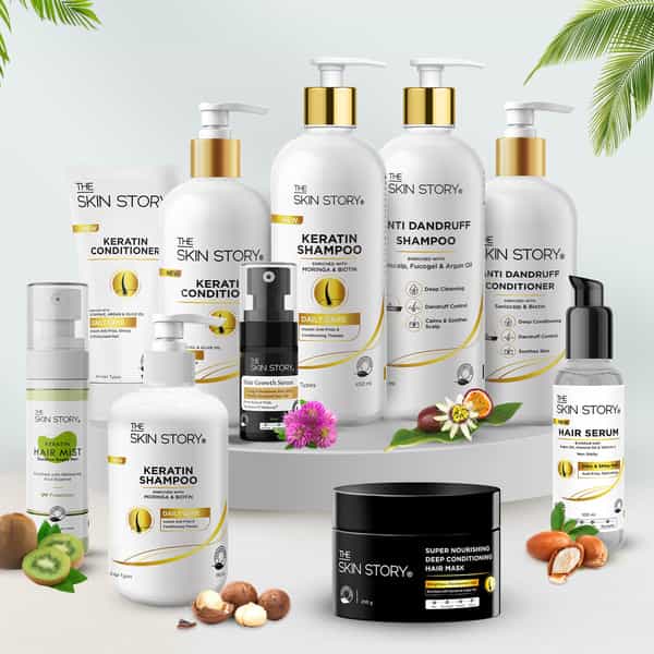 The Skin Story Anti Frizz Hair Serum With Vit E Argan Oil Uv Protection For Smooth Shiny Hair 100Ml