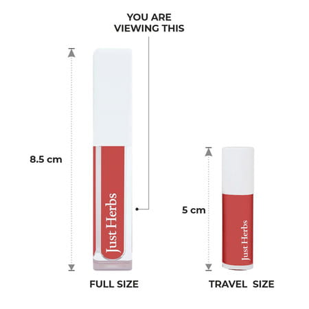 Just Herbs Ayurvedic Creamy Matte Long Lasting Liquid Lipstick . - Apricot Coral
