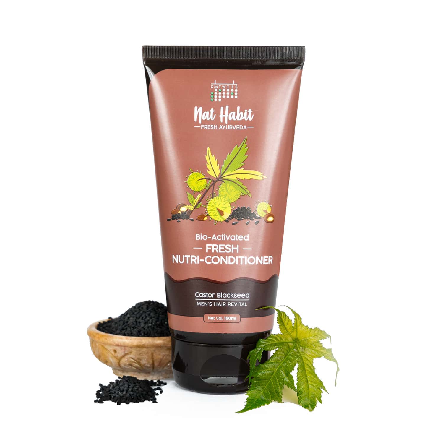 Nat Habit Castor Black Seed Conditioner | Manageable Hair | Men's Revital | Castor & Curd - 150ml