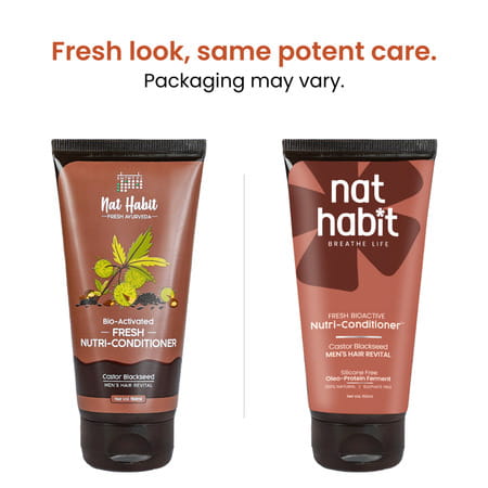 Nat Habit Castor Black Seed Conditioner | Manageable Hair | Men'S Revital | Castor & Curd - 150ml