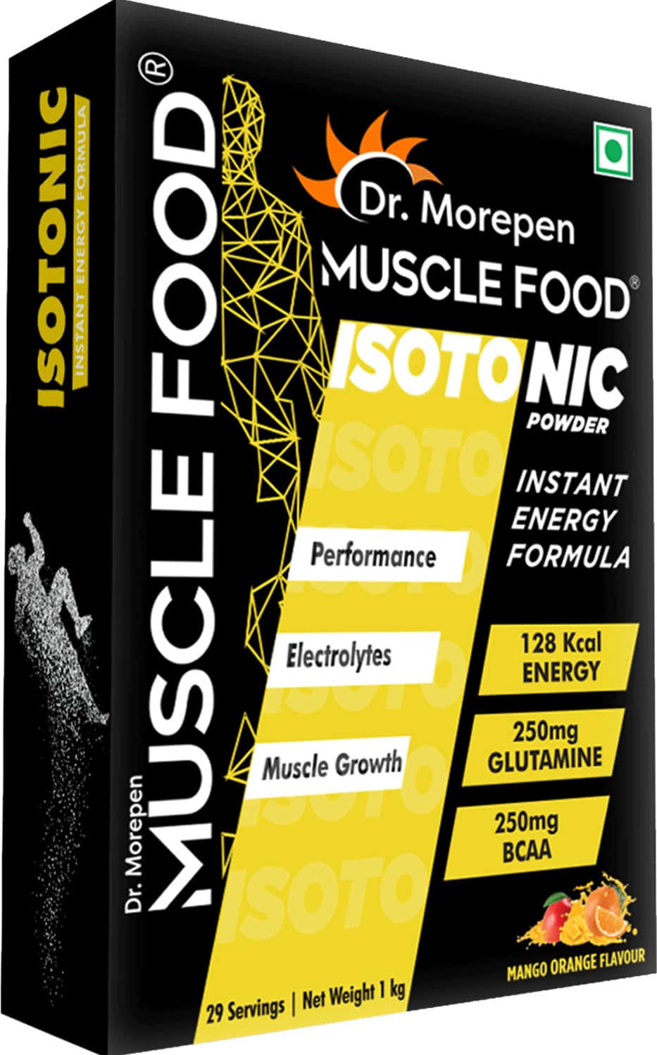 Dr. Morepen Muscle Food Isotonic Powder For Instant Energy And Hydration Mango Orange Flavour-1kg