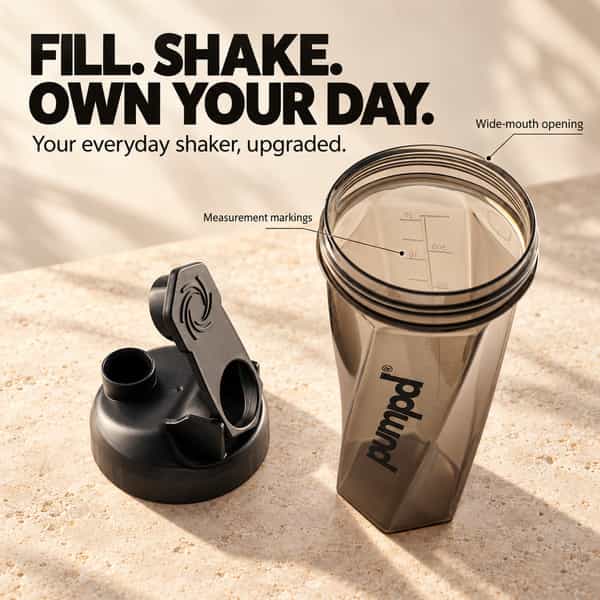 Pumpd Geometric Design Protein Shaker Bottle For Gym 700Ml