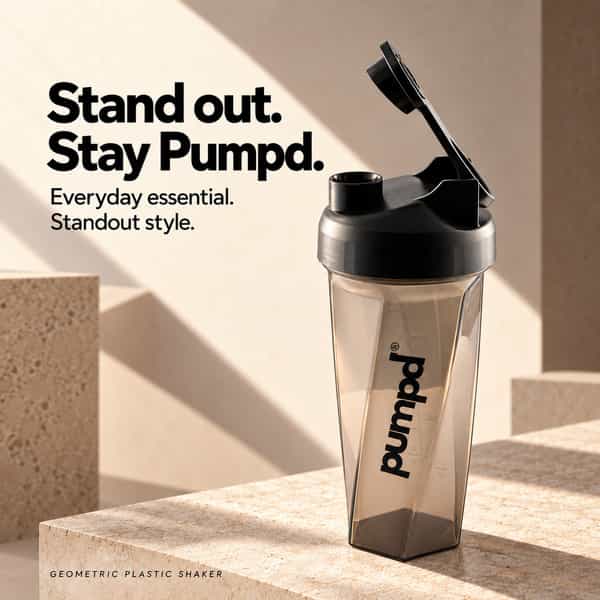 Pumpd Geometric Design Protein Shaker Bottle For Gym 700Ml