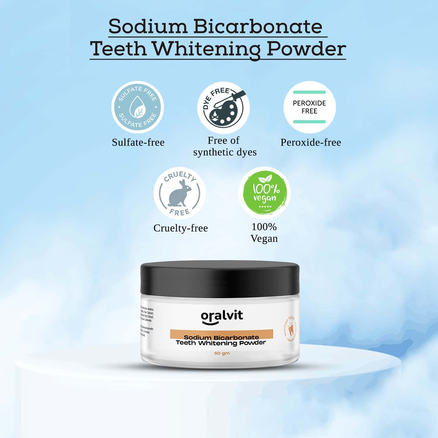 Buy ORALVIT SODIUM BICARBONATE TEETH WHITENING POWDER WITH BAKING SODA