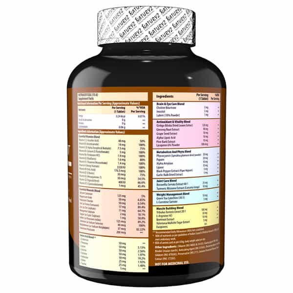 Naturyz Men's Sport Multivitamin With 55 Vital Nutrients & 8 Performance Blends (60 Tablets)