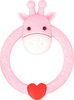 R For Rabbit Giraffe Teether Pink