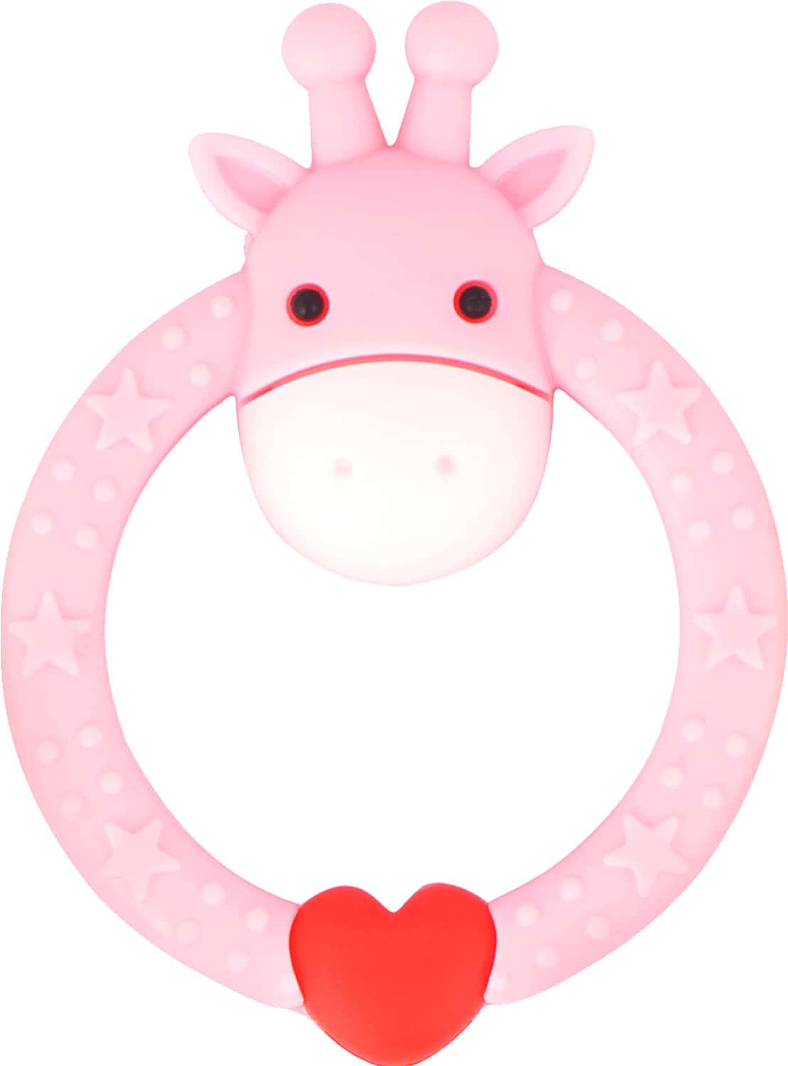 R For Rabbit Giraffe Teether Pink