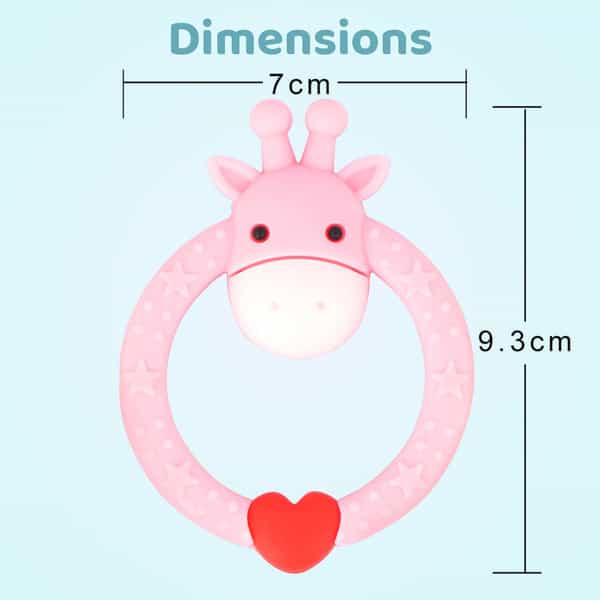 R For Rabbit Giraffe Teether Pink