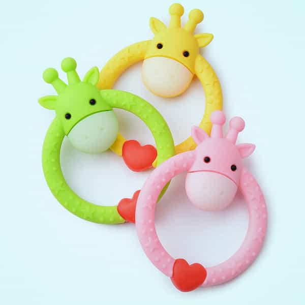 R For Rabbit Giraffe Teether Pink