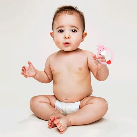R For Rabbit Giraffe Teether Pink
