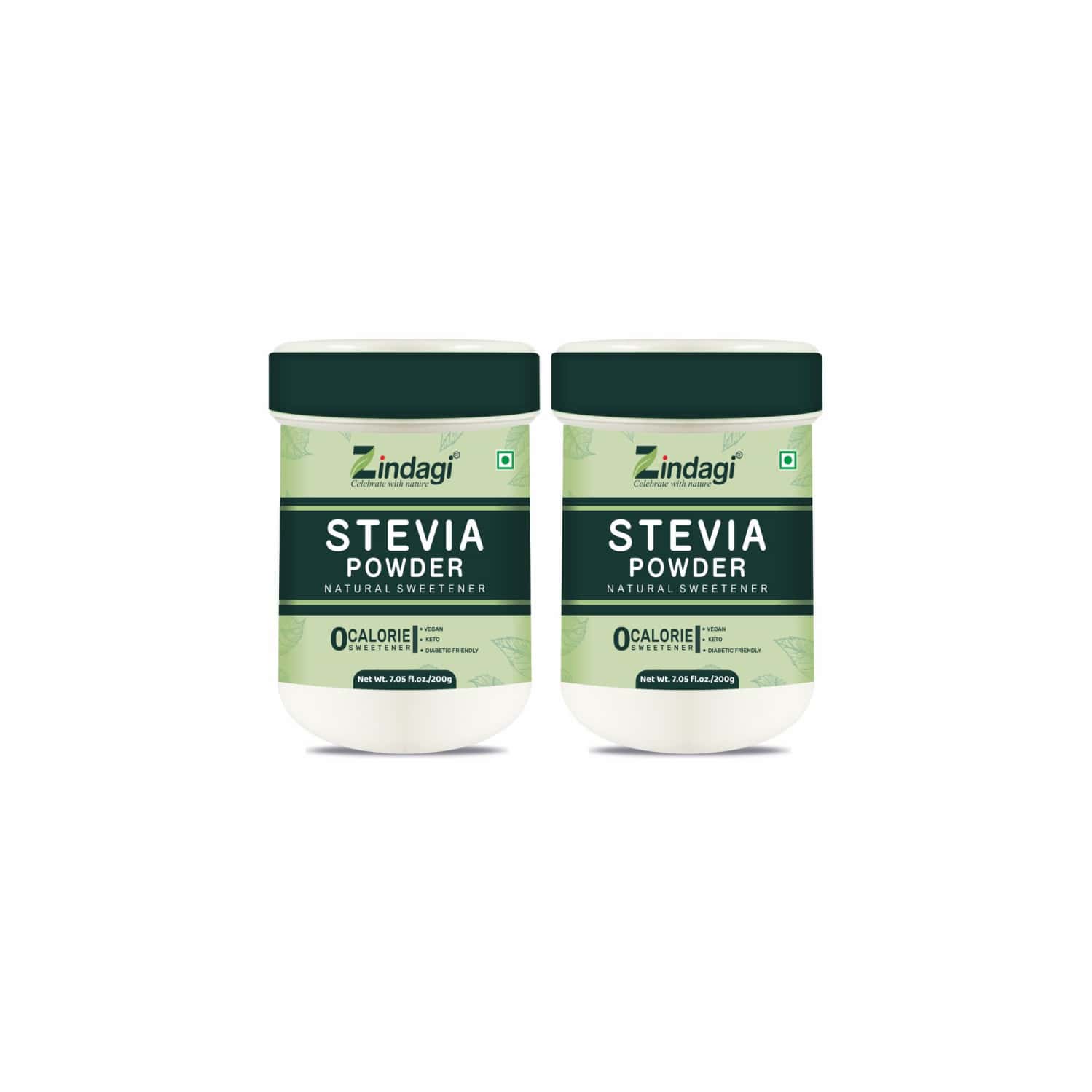 Zindagi Stevia Sugar Powder|100% Natural Sugarfree Spoonful|diabetic Friendly|200 Gm|pack Of 2