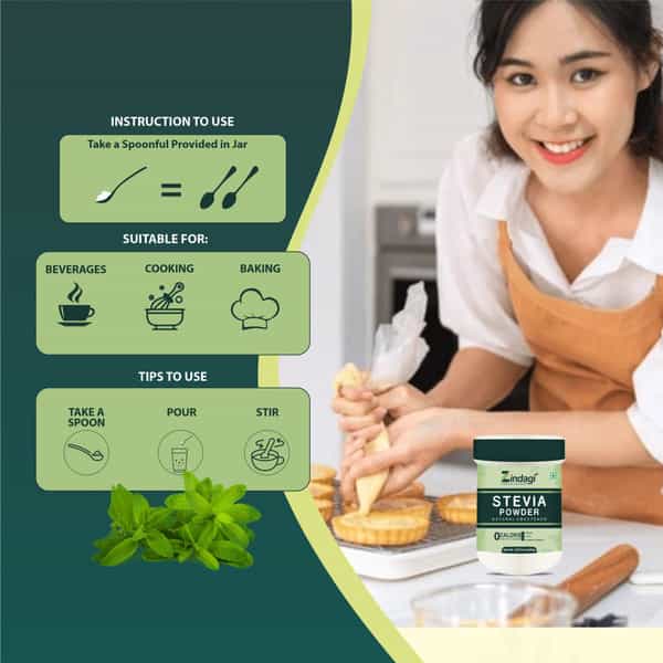 Zindagi Stevia Sugar Powder|100% Natural Sugarfree Spoonful|Diabetic Friendly|200 Gm|Pack Of 2
