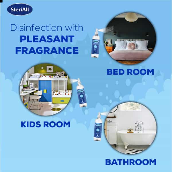 Steriall Alcohol Based Hand Sanitizer Solution Spray - 200Ml ( Pack Of 1 With 2 Refill Pack )