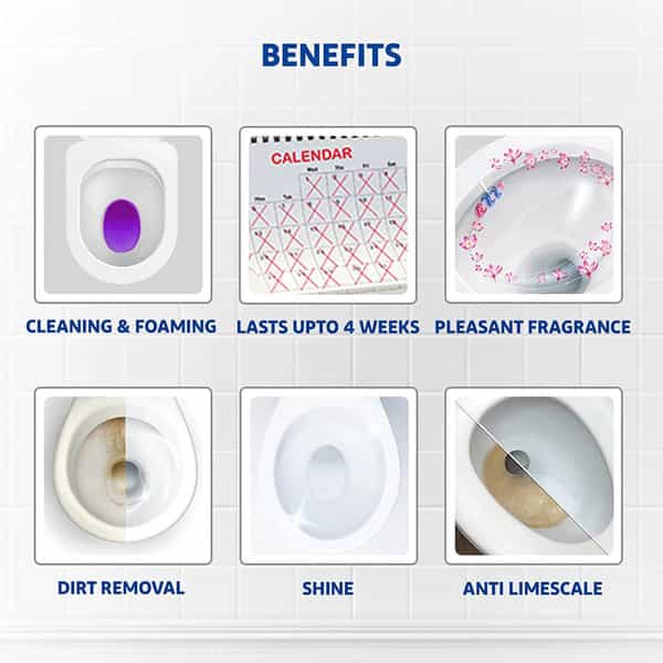 Harpic Power Fresh 6 Toilet Cleaner Rim Block Floral Delight - 35 G