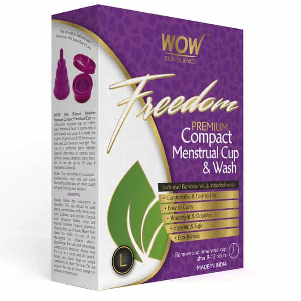 Wow Skin Science Freedom Reusable  Menstrual Cup & Wash  Large