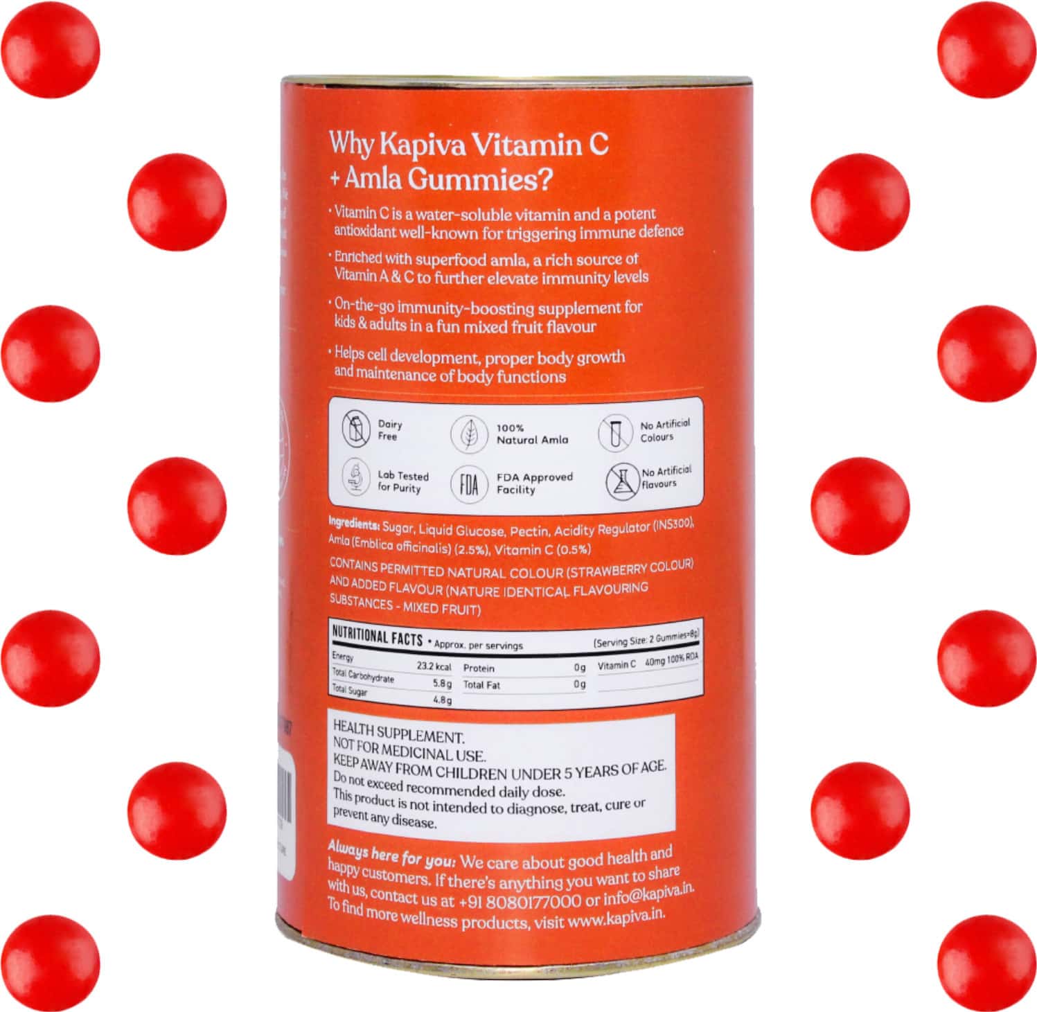 Buy KAPIVA VITAMIN C + AMLA GUMMIES 2 IN 1 IMMUNITY BOOSTER GELATIN