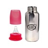 Buddsbuddy Rio Stainless Steel Feeding Bottle Regular Neck - 180Ml Pink