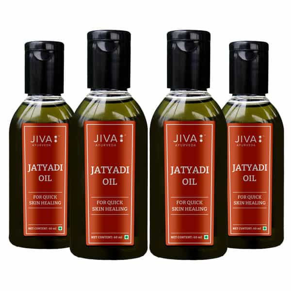 Jiva Jatyadi Oil Helpful In Quick Skin Healing For Men & Women - 60Ml (Pack Of 4)