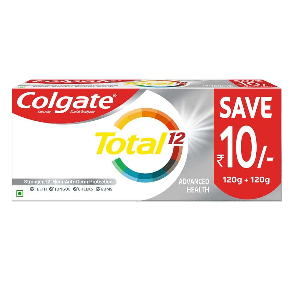 Colgate Total 240g (120g X 2 | Pack Of 2) Whole Mouth Health | (Advanced Health | Saver Pack)