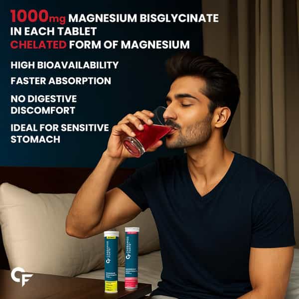 Carbamide Forte Magnesium Bisglycinate Effervescent | Sleep | Muscle & Nerve Support - 2X20 Tabs