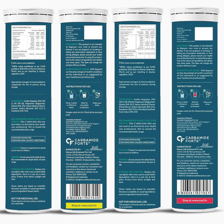 Carbamide Forte Magnesium Bisglycinate Effervescent | Sleep | Muscle & Nerve Support - 2X20 Tabs