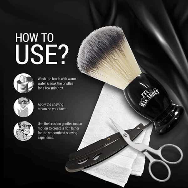 Man Arden Classic Shaving Brush With Extra Soft Bristles + Refreshing Neem Shaving Cream 100G