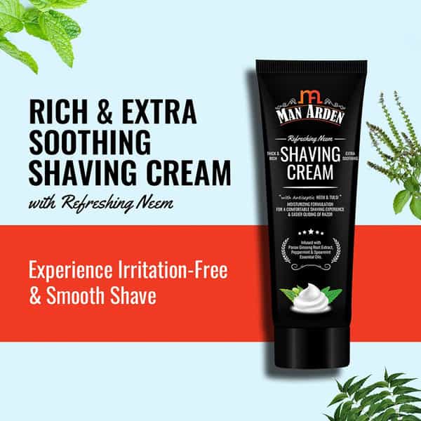 Man Arden Classic Shaving Brush With Extra Soft Bristles + Refreshing Neem Shaving Cream 100G