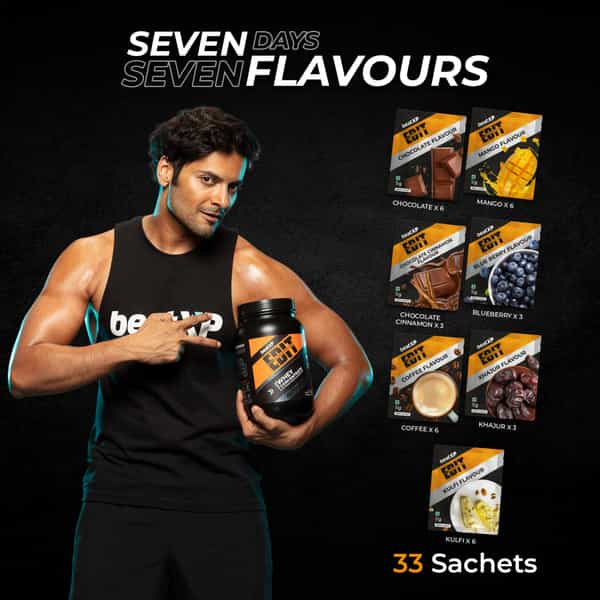 Beatxp Edit 100% Whey Protein Powder 1Kg, 33 Sachets Of 7 Different Flavors|24G Protein, 5.34G Bcaas