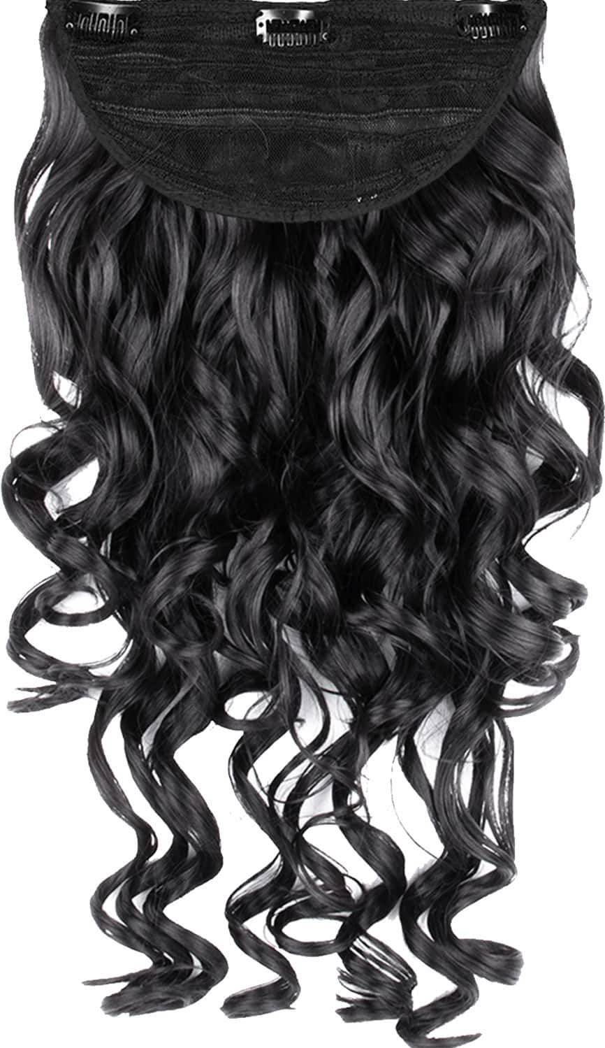 Streak Street Clip-In 24" Step Curl Jet Black Hair Extensions