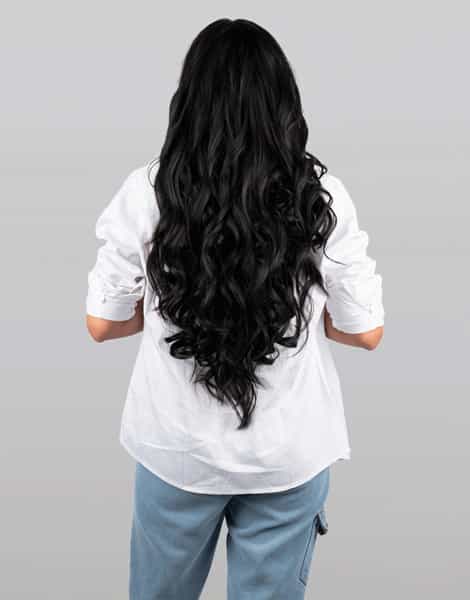 Streak Street Clip-In 24" Step Curl Jet Black Hair Extensions