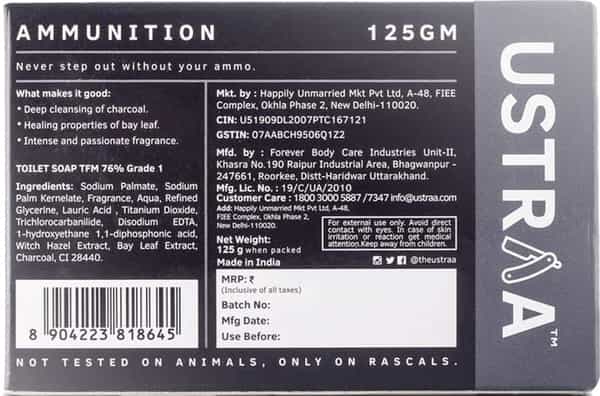 Ustraa Cologne Soap - Ammunition - 125 Gm ( Pack Of 3)