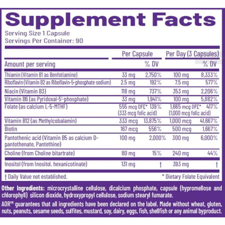 Aor Advanced B Complex Capsules | 90 Count