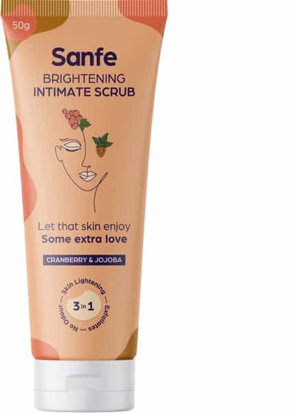 Sanfe Brightening Intimate Scrub- Cranberry And Jojoba Beads 50G