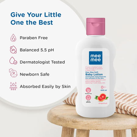 Mee Mee Moisturizing Baby Lotion | Face & Body | All Skin Type | Hypoallergenic | Ph Balance - 400ml