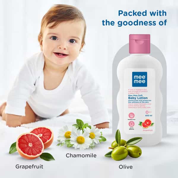Mee Mee Moisturizing Baby Lotion | Face & Body | All Skin Type | Hypoallergenic | Ph Balance - 400Ml